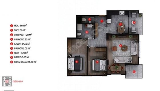 2+1 DAİRE CUMHURİYET SİTESİ