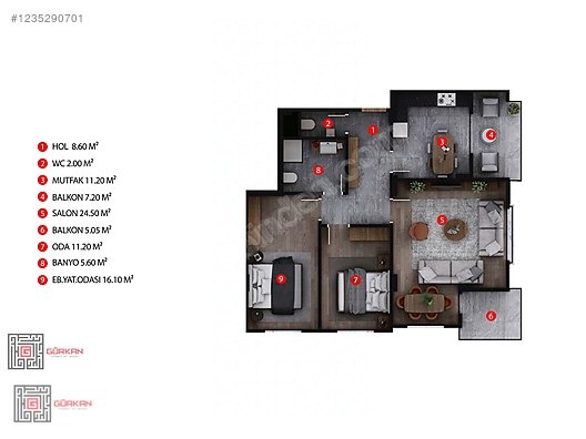 2+1 DAİRE CUMHURİYET SİTESİ